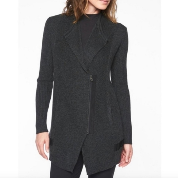 Athleta Sentinel Thermolite charcoal/Heather Grey zip cardigan coat - Picture 4 of 12